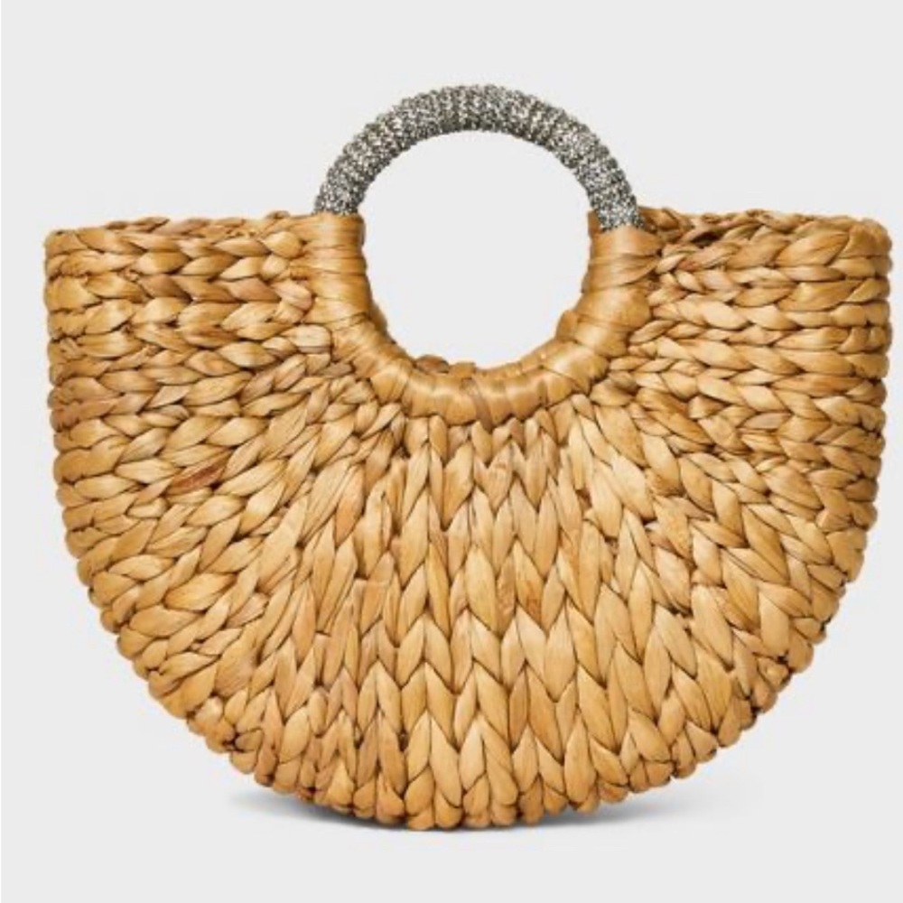 Small Embellished Handheld Tote Handbag - A New Day™ Beige